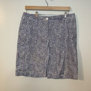 Talbots Women's Pastel Paisley Print Bermuda Shorts, Size‎ 12 Preppy Resortwear
